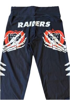 RAIDERS Women’s Skull Leggings M Skelton Halloween Sexy Yoga Pants Pumpkin NFL